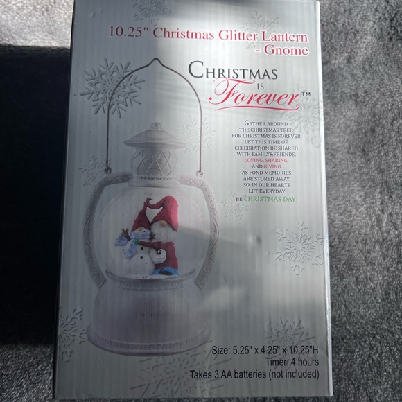 Christmas glitter Gnome lantern NIB - Picture 2 of 4